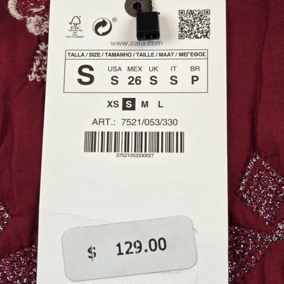 Zara Blogger Oversized Quilted Embroidered Patchwork Kimono Jacket Women's Small - Picture 4 of 14